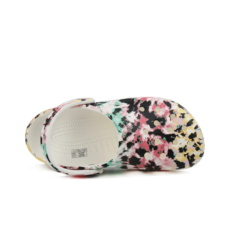 Crocs Classic Pattern Shoe Multi Color Splicing Unisex 'Black Pink Green'-2