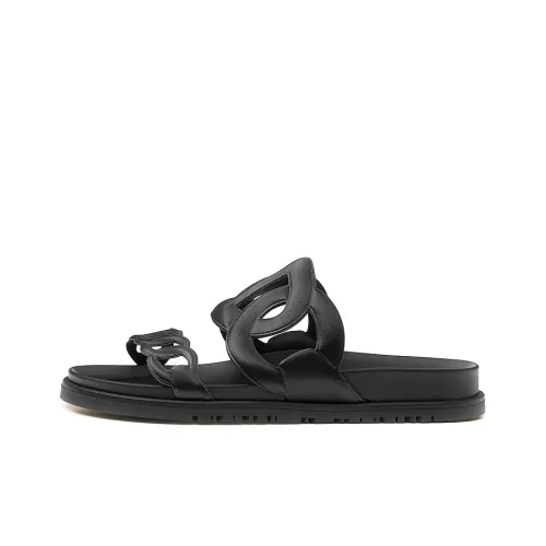 HERMES Slide Slippers Women's Black