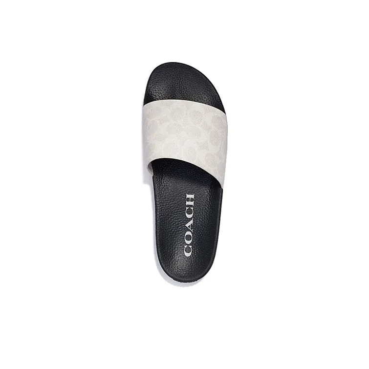 COACH Rubber Sole Slide Slippers Men's White-2