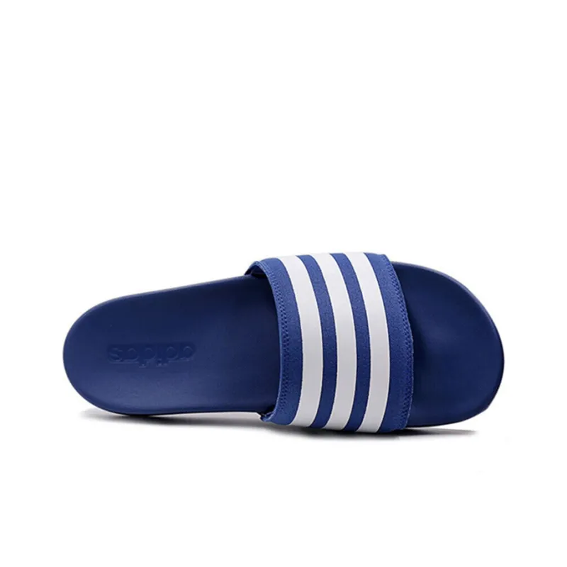 Adidas Adilette Rubber Sole Slip Resistant Slide Slippers Unisex Blue White-3
