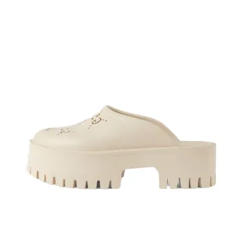GUCCI Women's Platform Perforated G Sandal 'White Rubber' Women's