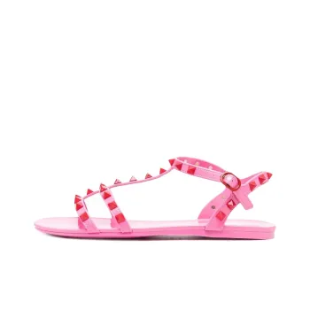 Valentino Rockstud Ankle Strap Sandals Pink Women's
