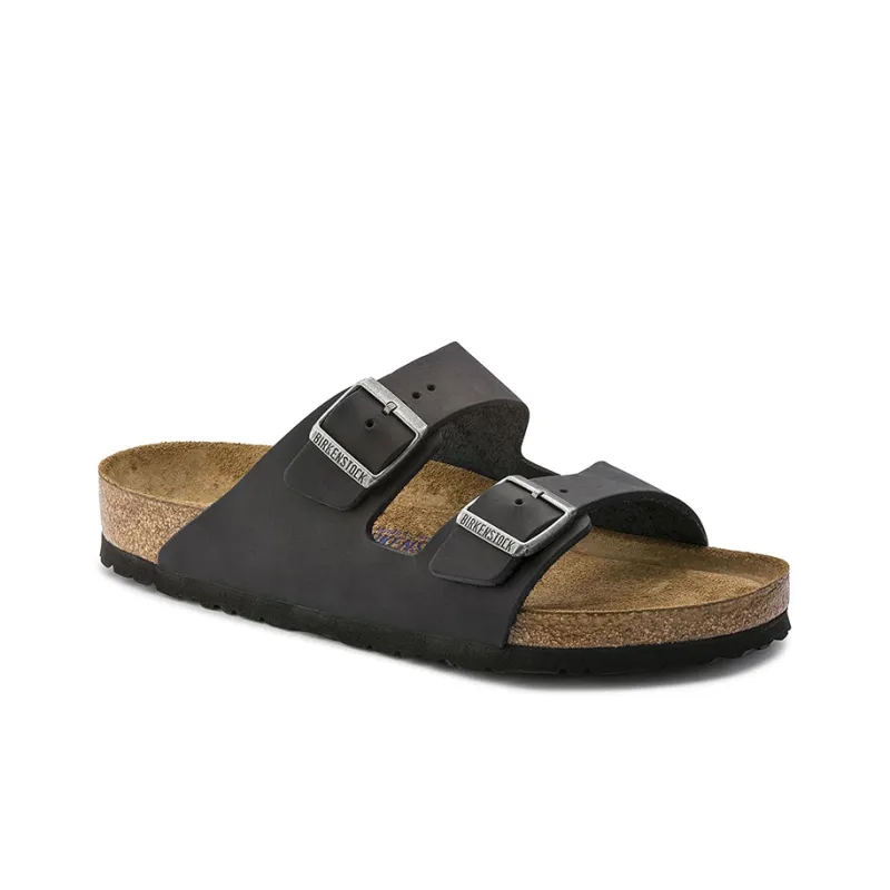 Birkenstock Arizona Oiled Nubuck Leather Narrow Fit Sandals 'Black'-2