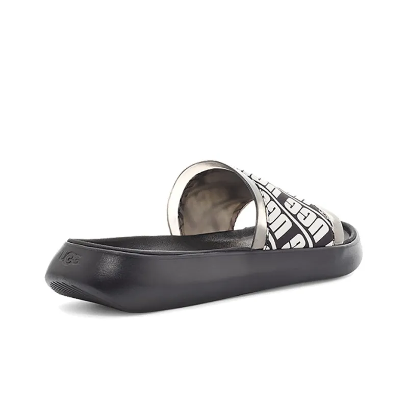 UGG Ruette Beach Black White Slippers 'Black White' Women's-3