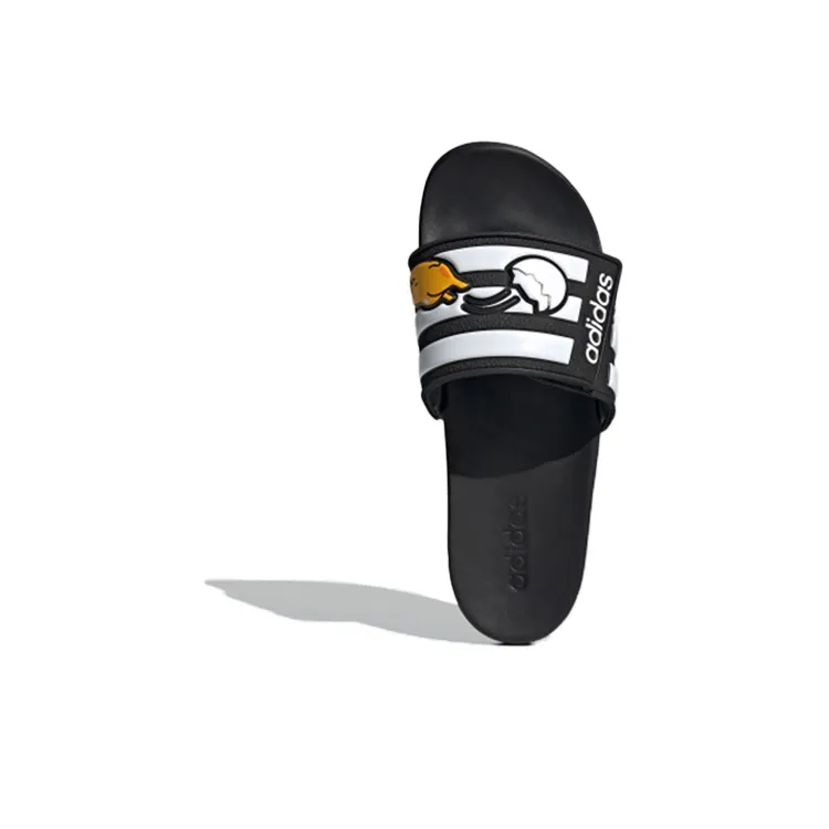 Adidas Neo Adilette Comfort Adj Yellow Crossover Black White Unisex Slippers 'Black White'-4