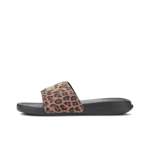 PUMA Popcat 20 Leo Slide Slippers Women's Black/Leopard