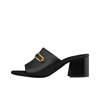 HERMES Camilla Mule Stylish Sandal 6cm Women's Black