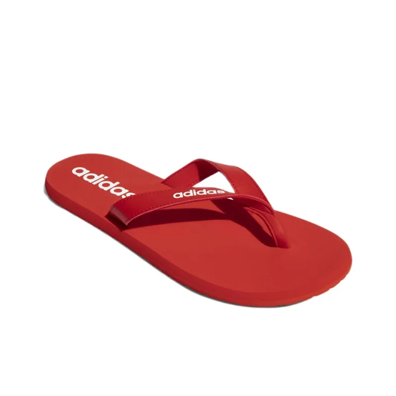 Adidas Eezay Rubber Sole Quiet Slip-Resistant Slide Slippers Unisex Red White-2