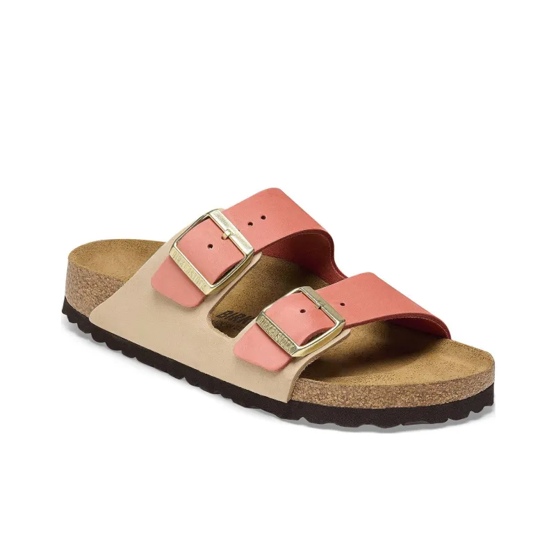 Birkenstock Arizona Nubuk Leather Narrow Fit 'Mars Red/ Sandcastle'-1
