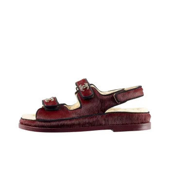 CHANEL Stylish Sandal Women's Burgundy