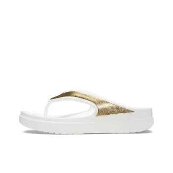 Crocs Thick Sole White Gold Slippers 'White Gold' Women's