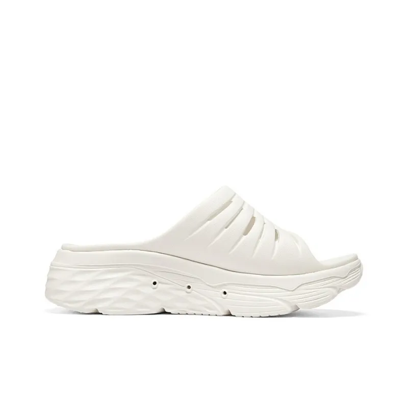 Skechers Max Cushioning Slide Slippers Women's White-1