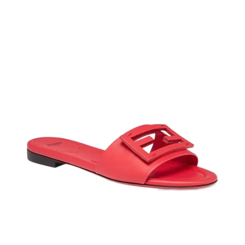 FENDI Baguette Slide Slipper Women's Red-2