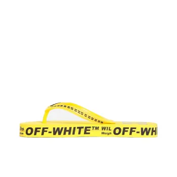 OFF WHITE Logo Typographic Flip Flop Yellow SS20
