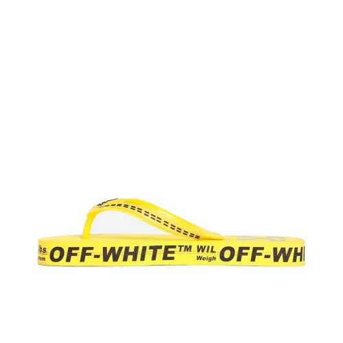 OFF-WHITE Logo Typographic Flip Flop Yellow SS20