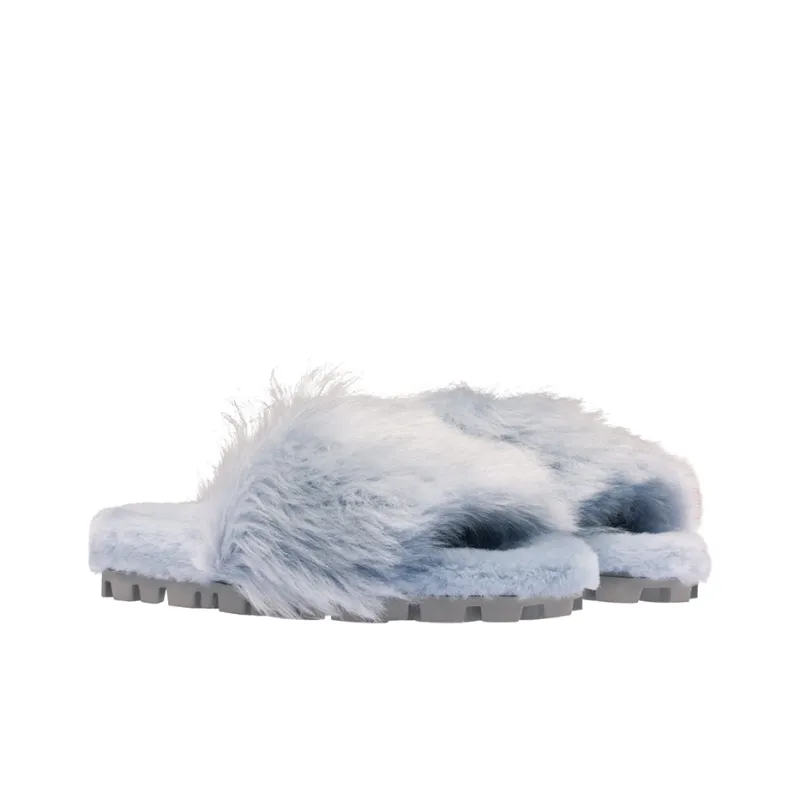 MIU MIU Slide Slippers Women's Blue-2