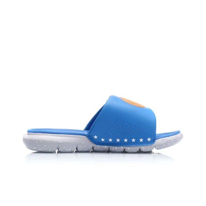 LiNing WAY OF WADE Rubber Sole Quiet Slide Slippers Men's Blue-1
