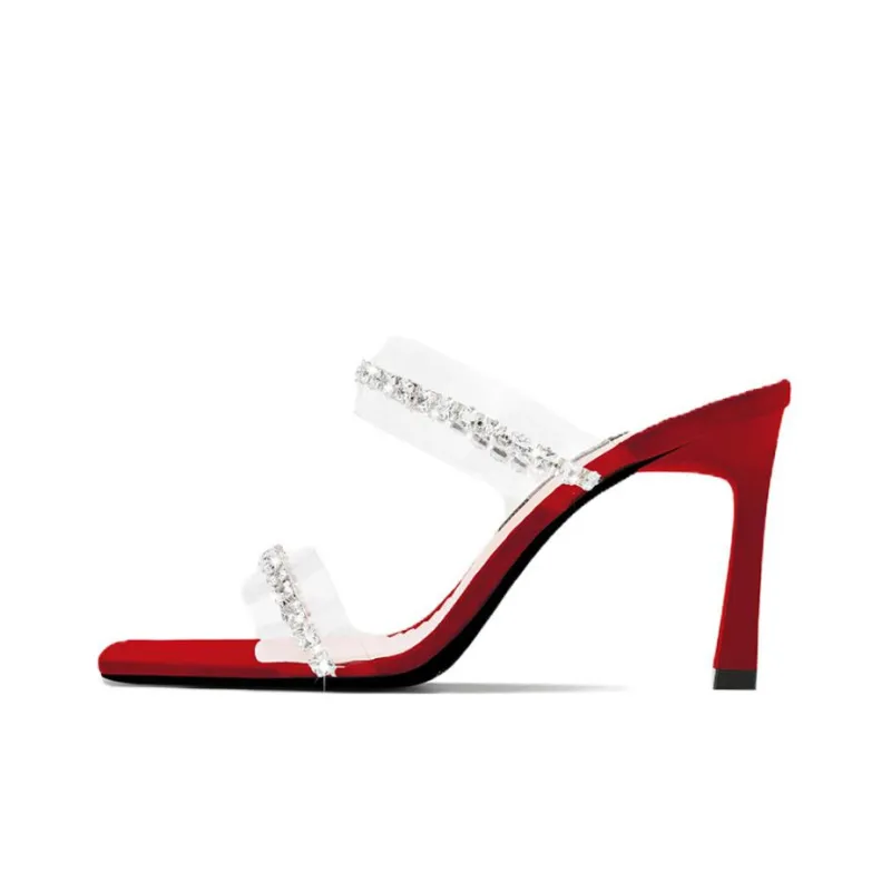 SHUDAIER Slide Slippers Women's Red-0