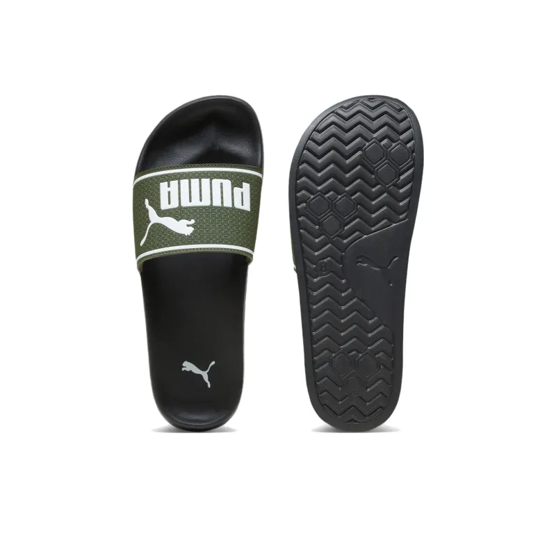 PUMA Rubber Sole Slide Slippers Unisex Black Green White-3