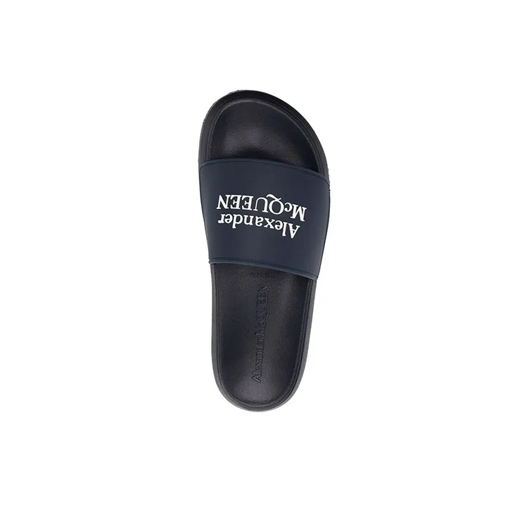 Alexander McQueen Pool Slide Navy Women's-3