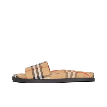 Burberry Vintage Slide Slippers Men's Classical Style Yellow