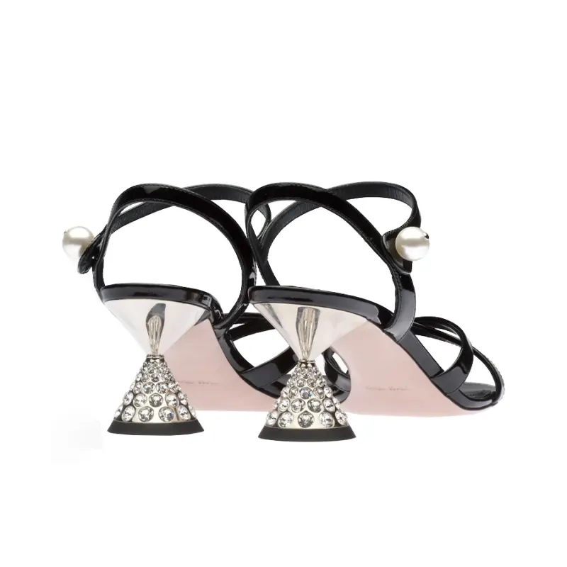 MIU MIU Strap Sandals Women's Black-3
