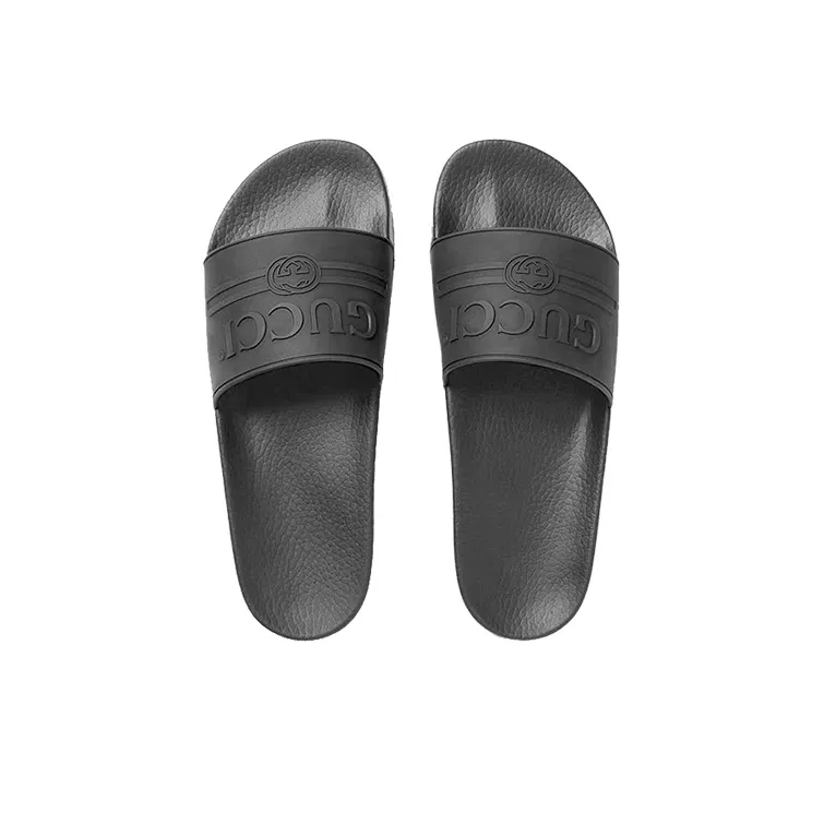 GUCCI Rubber Slides Black-3