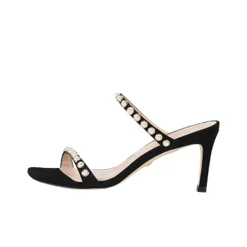Stuart Weitzman/SW Slip Resistant Slide Slippers 7.5cm Women's Black