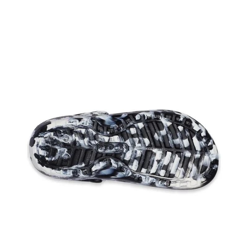 Crocs Classic Lined Clog Outdoor Sandals 'Marbled White Black' Women's-6