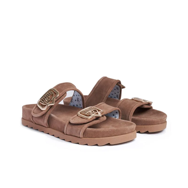 CHIARA FERRAGNI Slide Slippers Women's Brown-2