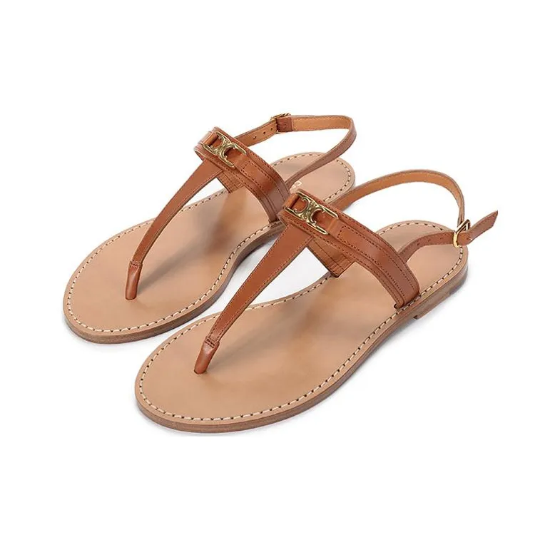 CELINE One Strap Sandals Women's Tawny-2