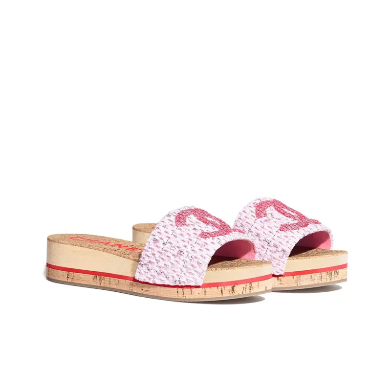 CHANEL Slide Slippers Women's Pink-1
