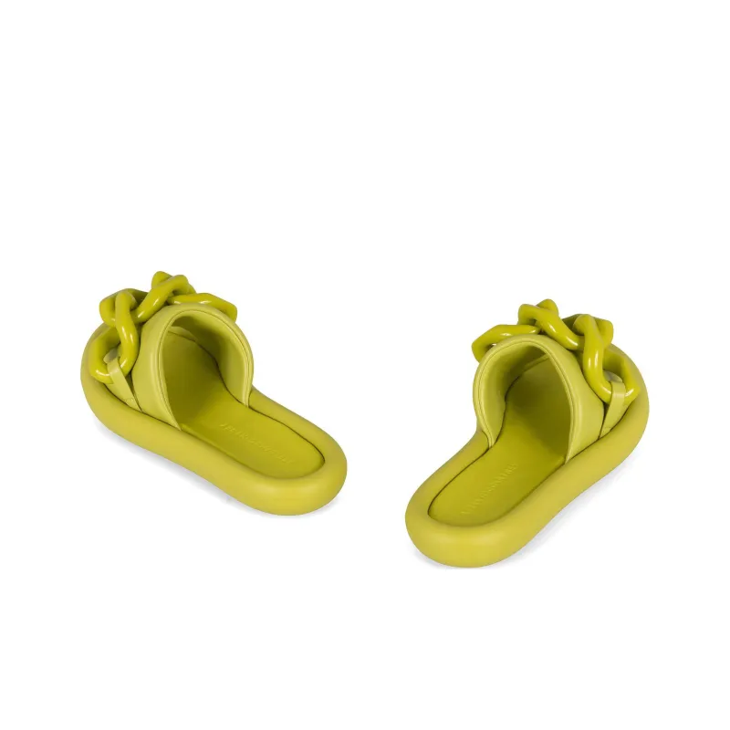 Stella McCartney Slide Slippers Women's Olive Green-3