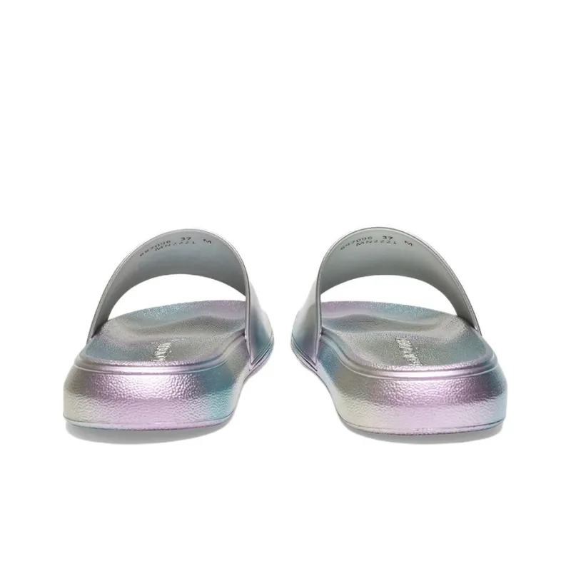 Alexander McQueen Metallic Debossed-logo Slides-4