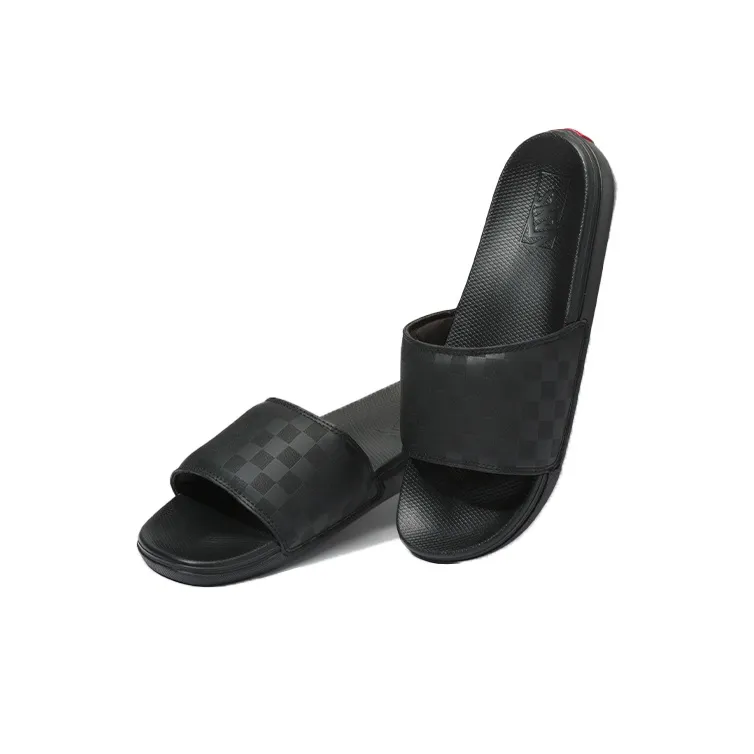 Slide On La Costa Vans 'Triple Black Checkerboard'-2