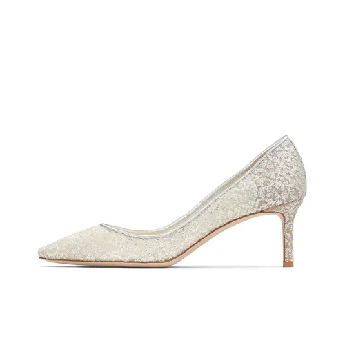 Jimmy Choo Romy High Heels Women's Silver Glitter