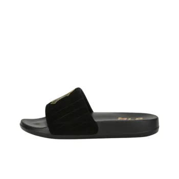 MLB Slipper Rubber Sole Slip Resistant Abrasion Resistant Slide Slippers Unisex Black Gold