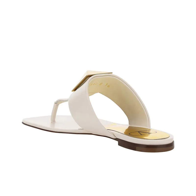 Valentino Garavani Plaque Detailing Flat Sandals-4