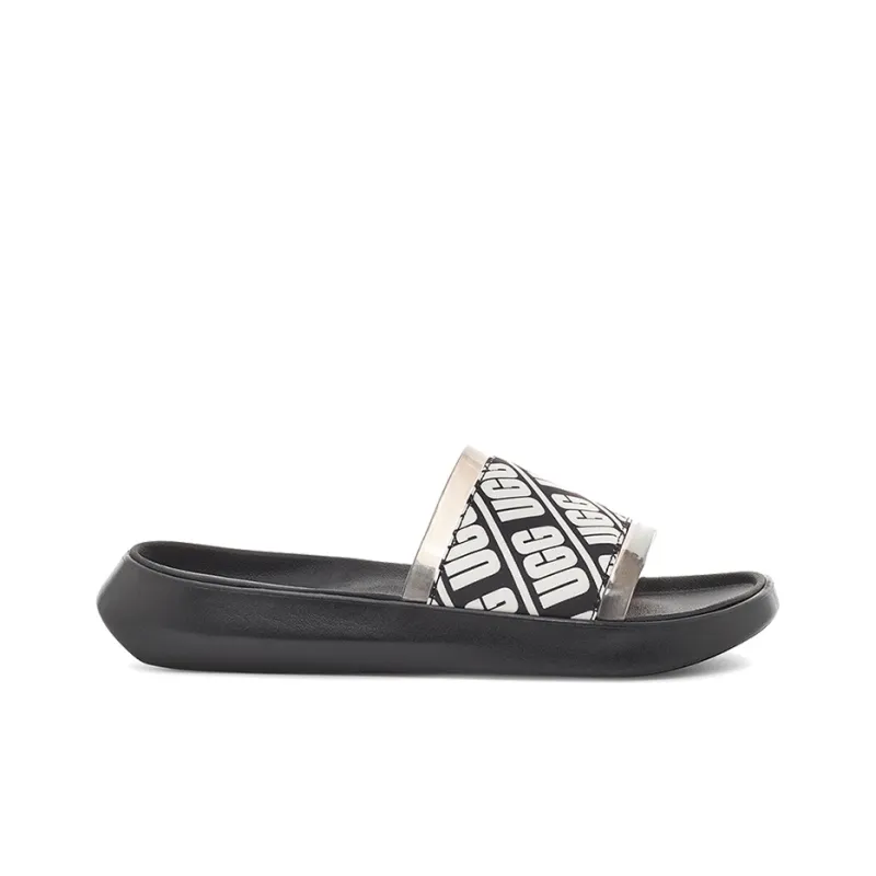 UGG Ruette Beach Black White Slippers 'Black White' Women's-1