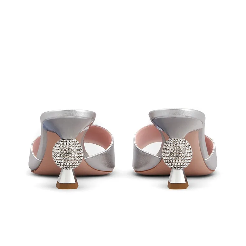 Roger Vivier Slide Slippers Women's Silver-3
