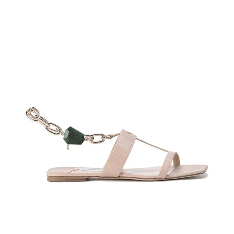 Jimmy Choo One Strap Sandals Women's Beige Yellow-1