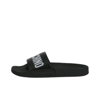 MOSCHINO Rubber Sole Abrasion Resistant Slide Slippers Women's Black