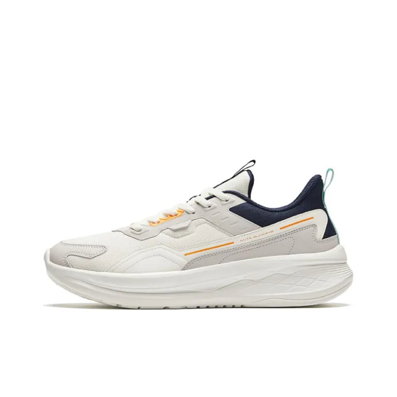 Anta Anti Slip Wear Resistant Low Top Running Shoes Men's White-0