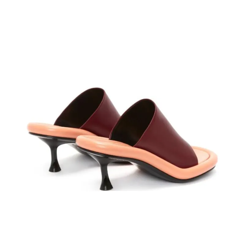 JW Anderson Bumper-Tube Leather Kitten-heel Mules Women's-3