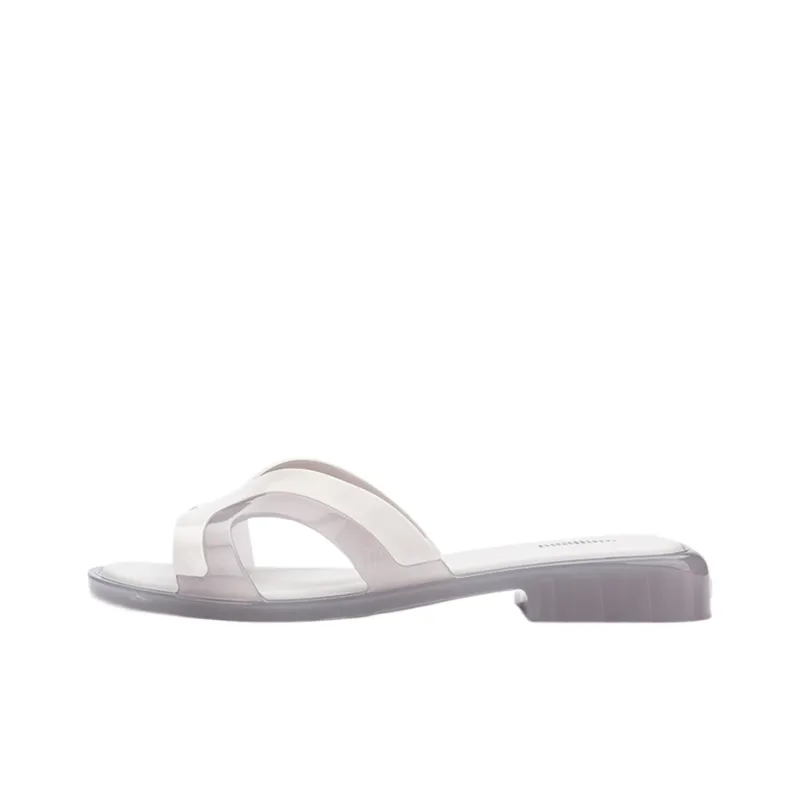 Melissa Slide Slippers Women's Black/White/Green-3