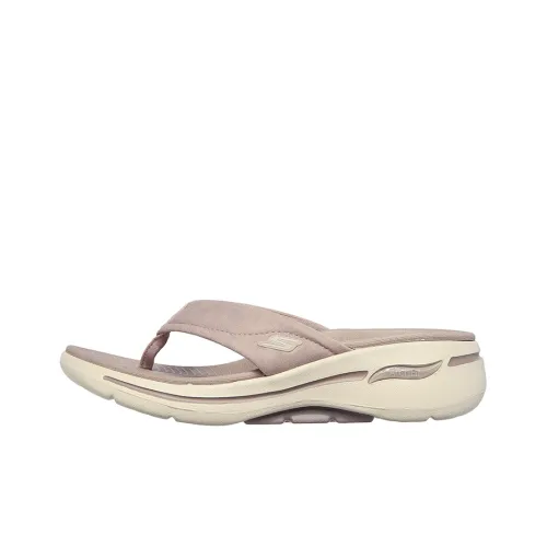 Skechers Go Walk Arch Fit Slide Slippers Women's Light Brown