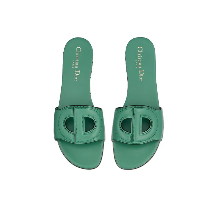 DIOR D-Club Slide Slippers Women's Green/Brown-4