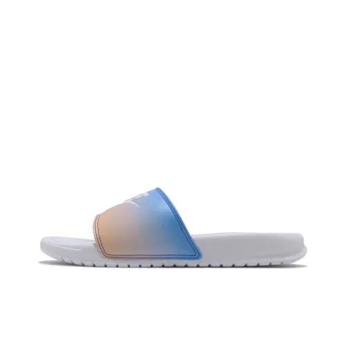 Nike Benassi JDI Slide Slippers Women's White/Blue/Pink