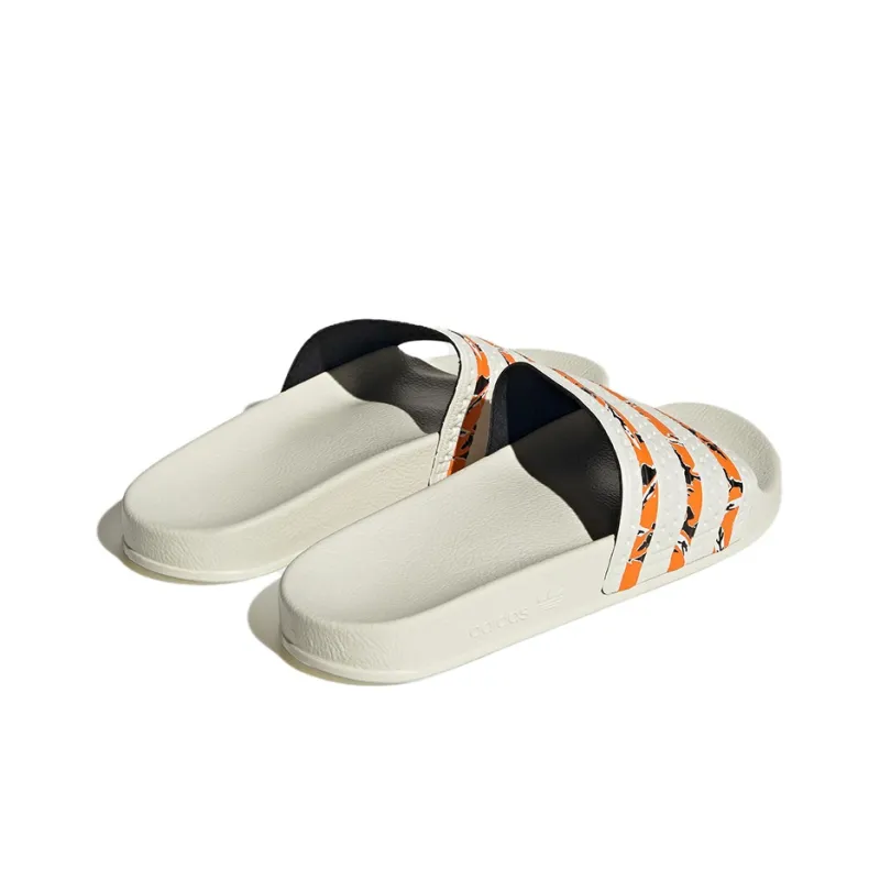 Adidas Originals Adilette Slides 'Off White Bright Orange'-4