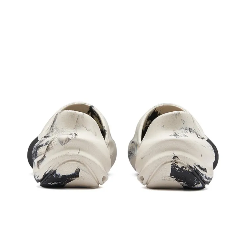 EQLZ EQUALIZER Quiet Abrasion Resistant Slide Slippers Unisex Black White-5